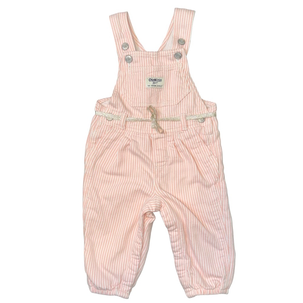 OshKosh B'gosh Pink Striped‎ 12 month Overalls